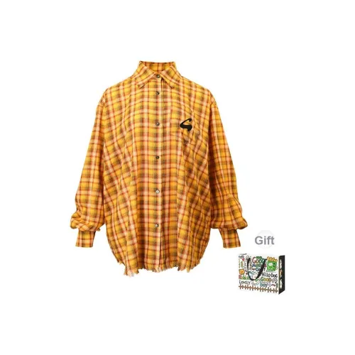 OURUOKE Желтые Женские Рубашки