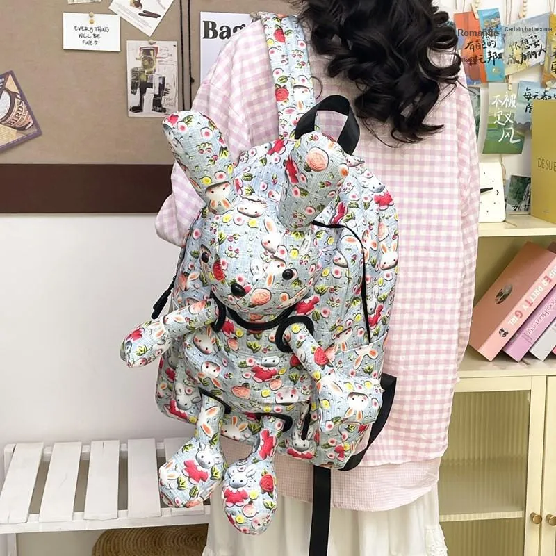 Wolfhorse Oxford Backpack Unisex Green/Blue/Pink-11