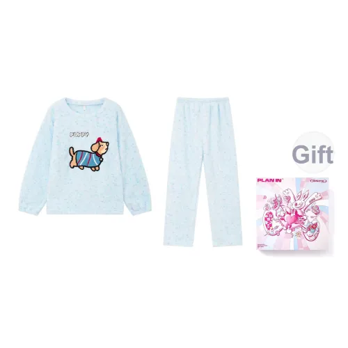 PLAN IN Cute Blue Такса Women's Pajama Sets PLAN IN Милый Синий Такса Женские Пижамные Комплекты