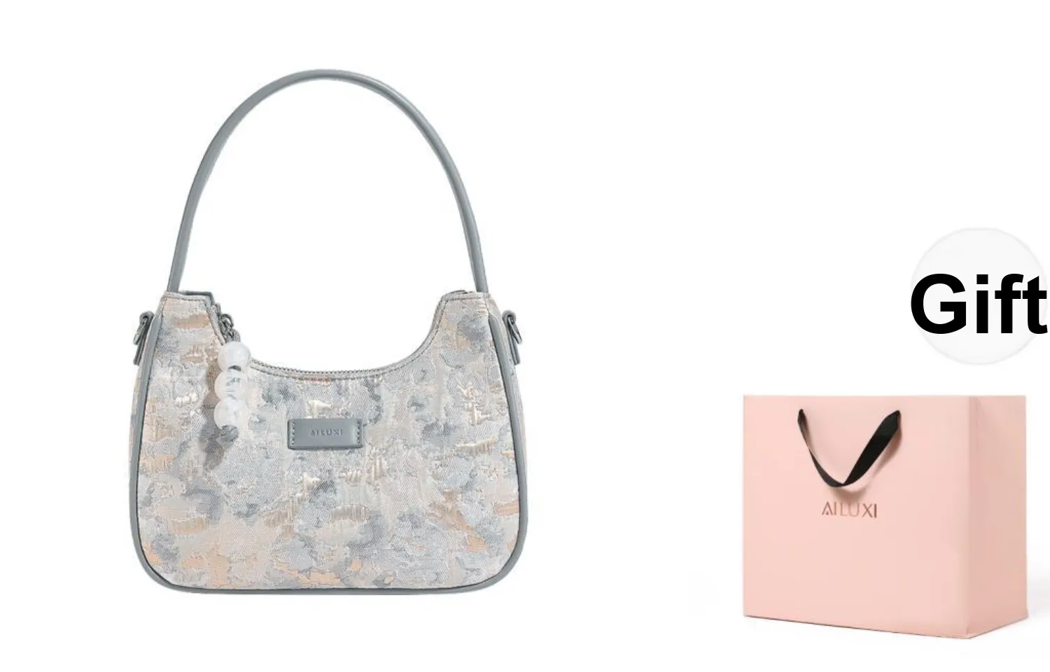 AILUXI Fabric Shoulder Bag, Crossbody Bag, Shoulder Bag Medium Size Women's Wisteria Pink