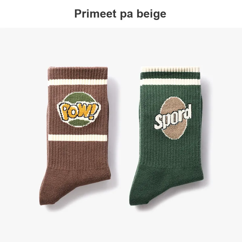Primeet Mid Calf Socks Fall Unisex 5 Pack-49