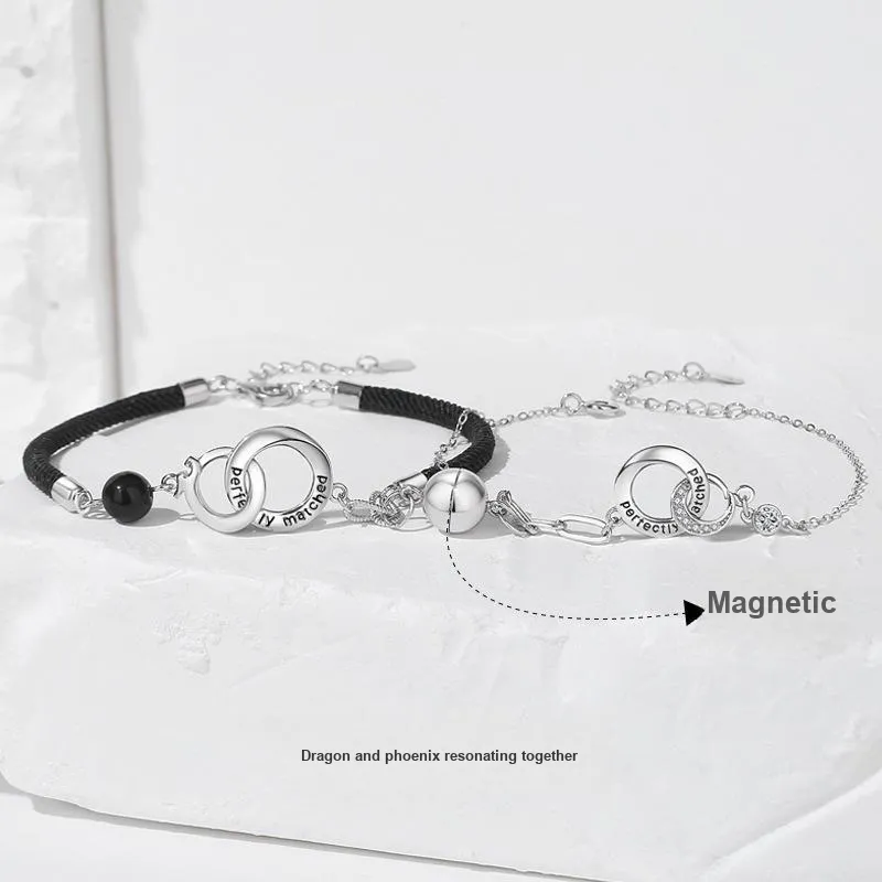 Barbie S925 Silver Bracelets Unisex Black White-1