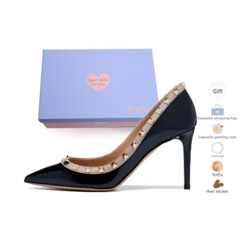 Xingdiman Slim Heel High Heels Women's Black Nude [ Gift Box Set ]