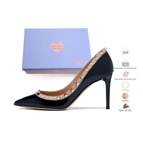 Xingdiman Slim Heel High Heels Women's Black Nude [ Gift Box Set ]