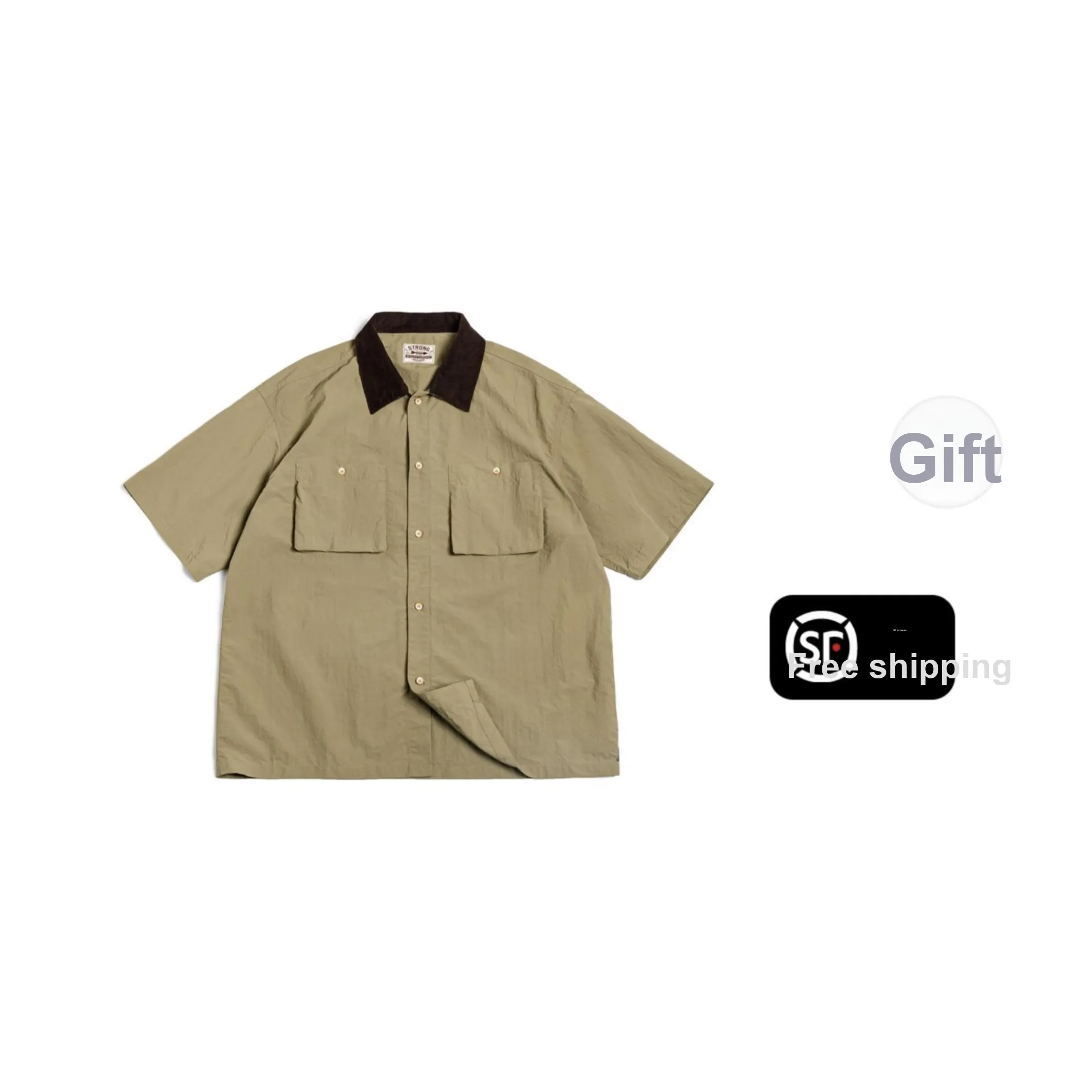 MADEN Хаки Зеленые Мужские Рубашки