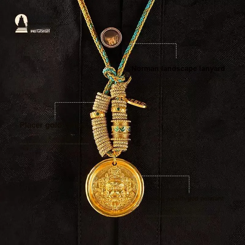 Mount Wutai Copper Gold Alloy Necklace/Pendant Unisex-1