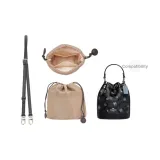 Coach Mini Snowflake Bucket Bag Black with Silver Buckle 90-120cm+Khaki Nylon Liner