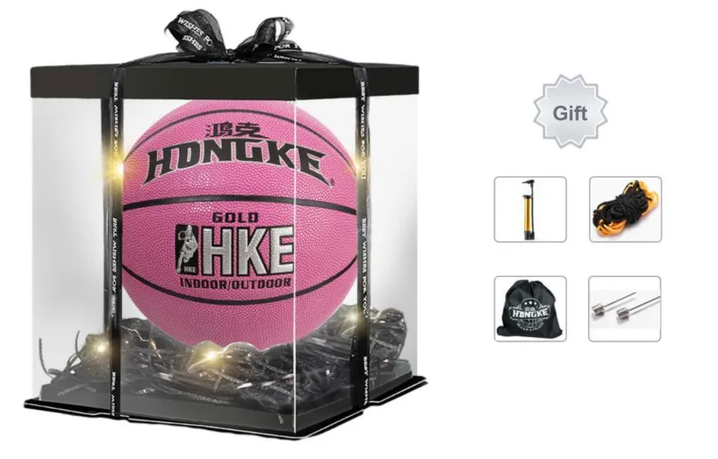 HONGKE PU Basketball Pink Size 6 Training Unisex-3
