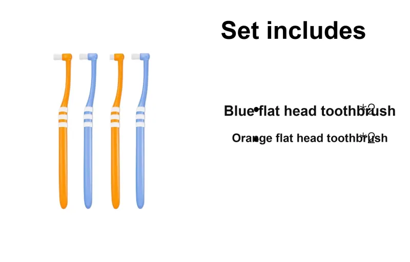 FAWNMUM Single Bundle Flat Head Toothbrushes Cleaning 4 Pcs-7