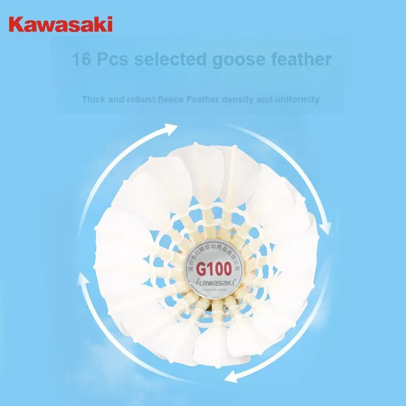 Kawasaki 6 Pack Goose Feather Indoor Outdoor Windproof Shuttlecocks-5