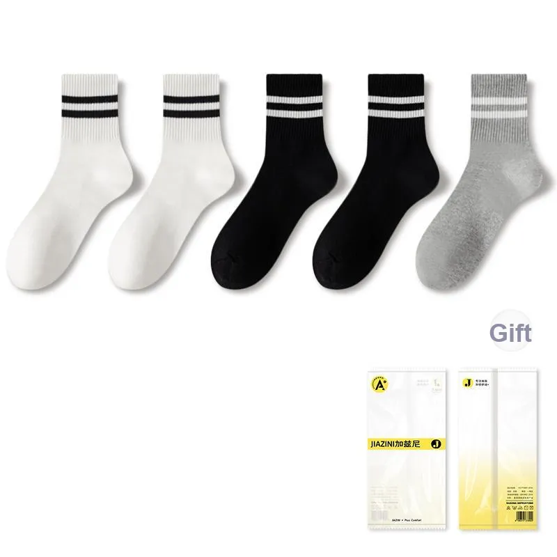 JIAZINI Mid Calf Socks Unisex 5 Pack-24