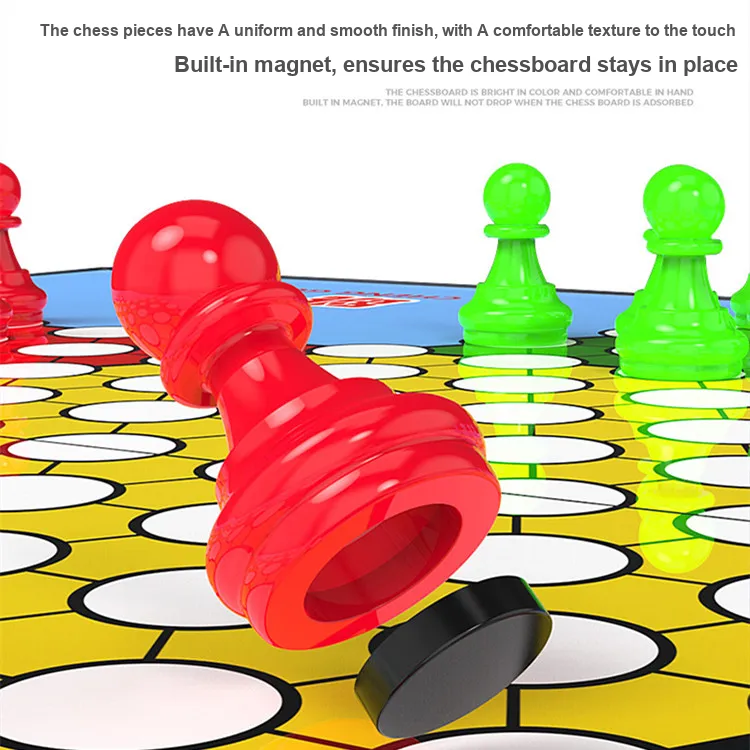 CAYI Hoppity Kids Cognitive Five-in-A-Row Go Board Game 2-in-1 Large Magnetic Pieces Foldable Checkerboard Board Games-4