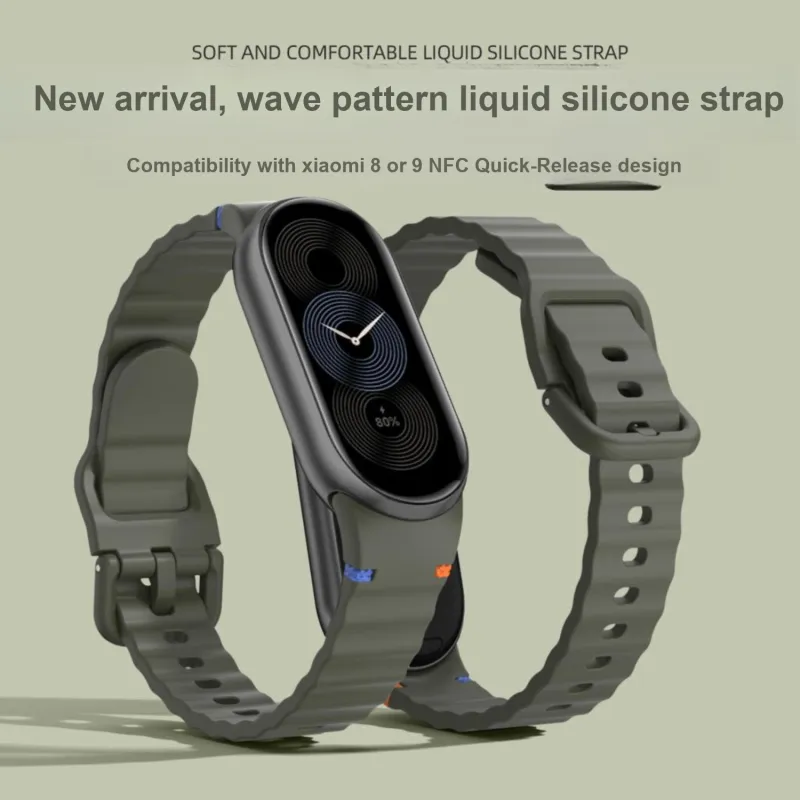 IBOANN Watch Band Xiaomi Compatibility Silicone Material-5