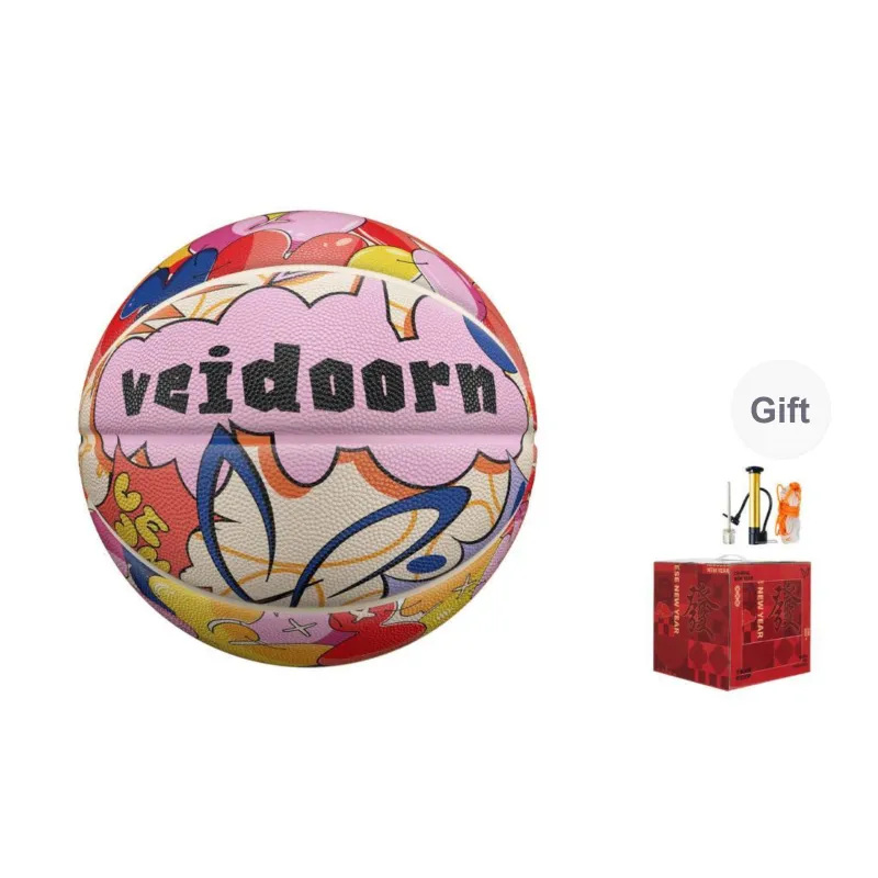 VEIDOORN Rubber Basketball Pink Street Training Competition Unisex-5