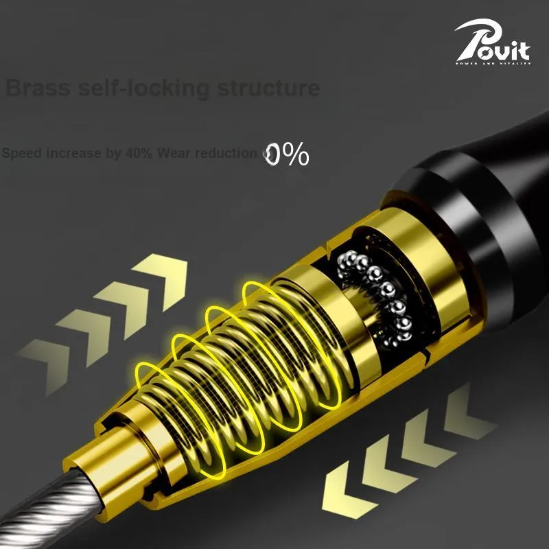 POVIT Jump Ropes Black Gold Physical Fitness Training Unisex 3M Weight Loss And Burden Reduction-2