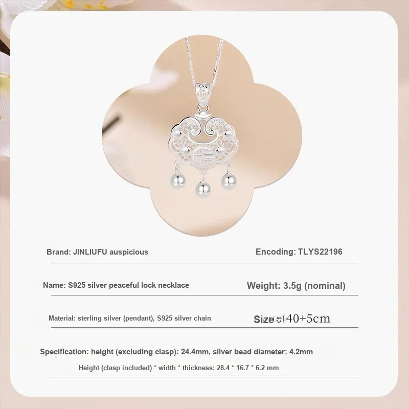 JINLIUFUJIXIANG S925 Sterling Silver Necklaces Unisex-18