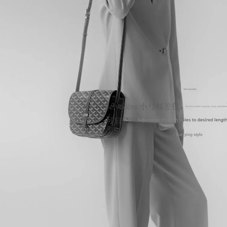 GOYARD Belvédère Canvas With Leather Messenger Bag Shoulder Bag, Crossbody Bag Unisex-6