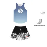 Bleach Shorts+Gradient Blue Tank Top+Socks (Random Socks)
