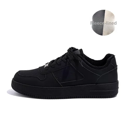 HUANQIU Skateboard Shoes Men Low-Top All Black