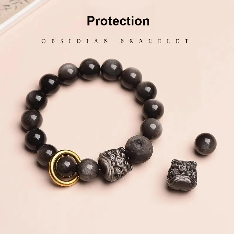 EADDA JEWELRY Obsidian Bracelets Unisex-1