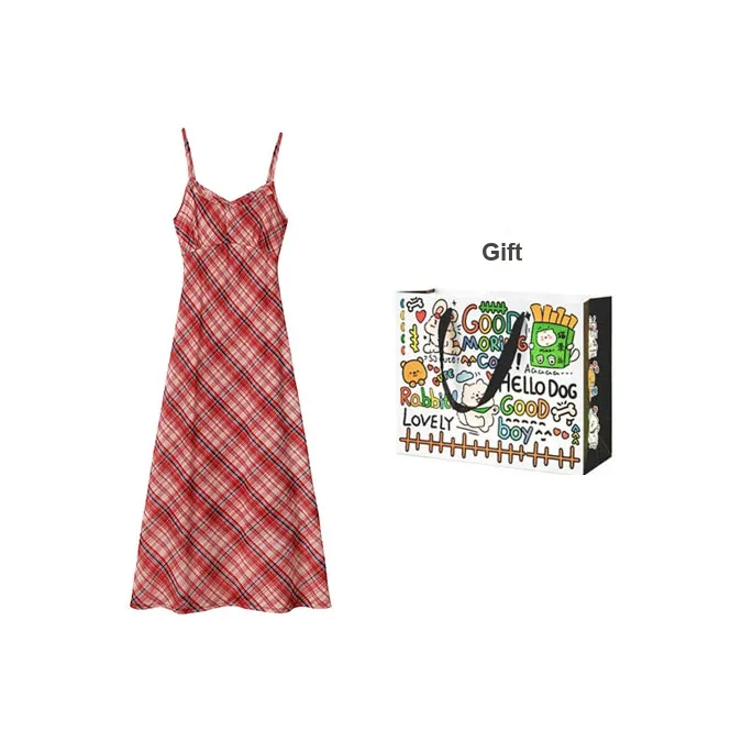 INCO VIBE Slip Платье Женское Красное Клетка