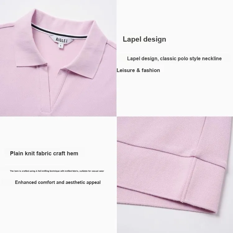 AIGLE Polo Shirt Women's Scented Light Pink-3