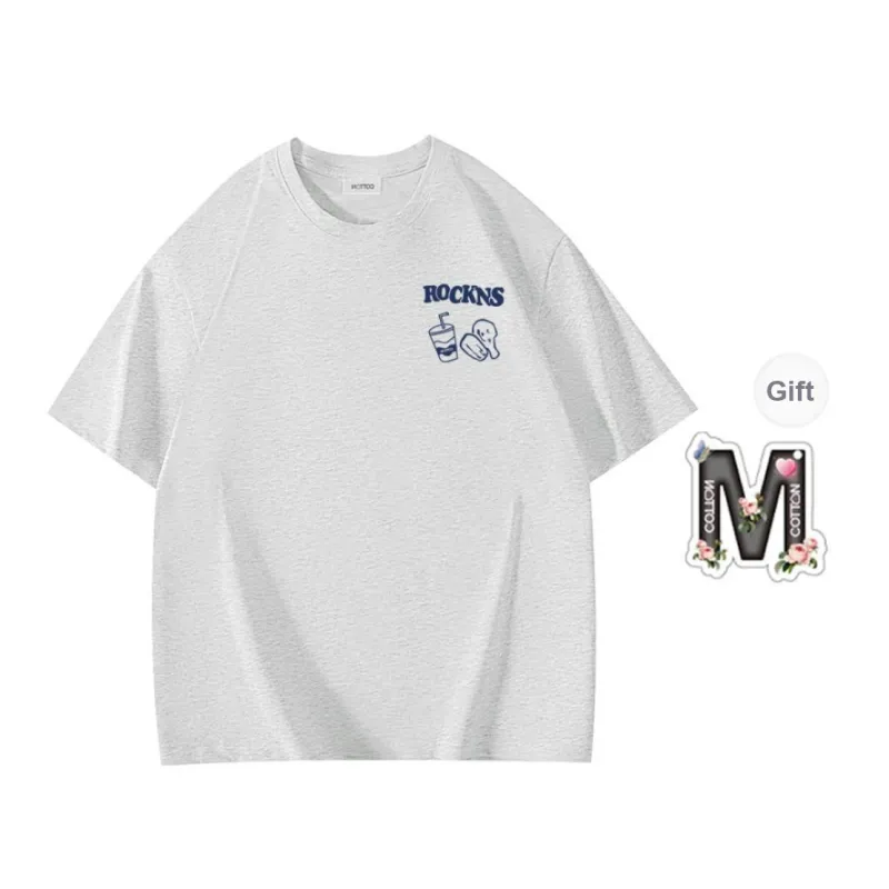 Cotton Shopping Drop Shoulder Sleeve T-Shirt Unisex-3