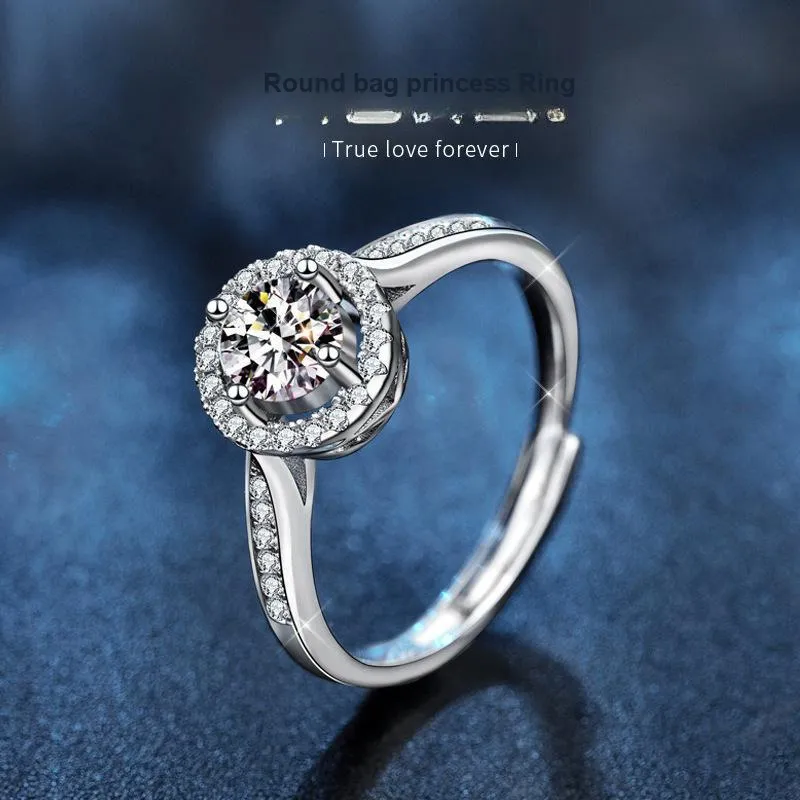 WUMZK 925 Silver Mohsunnite Rings Unisex-1