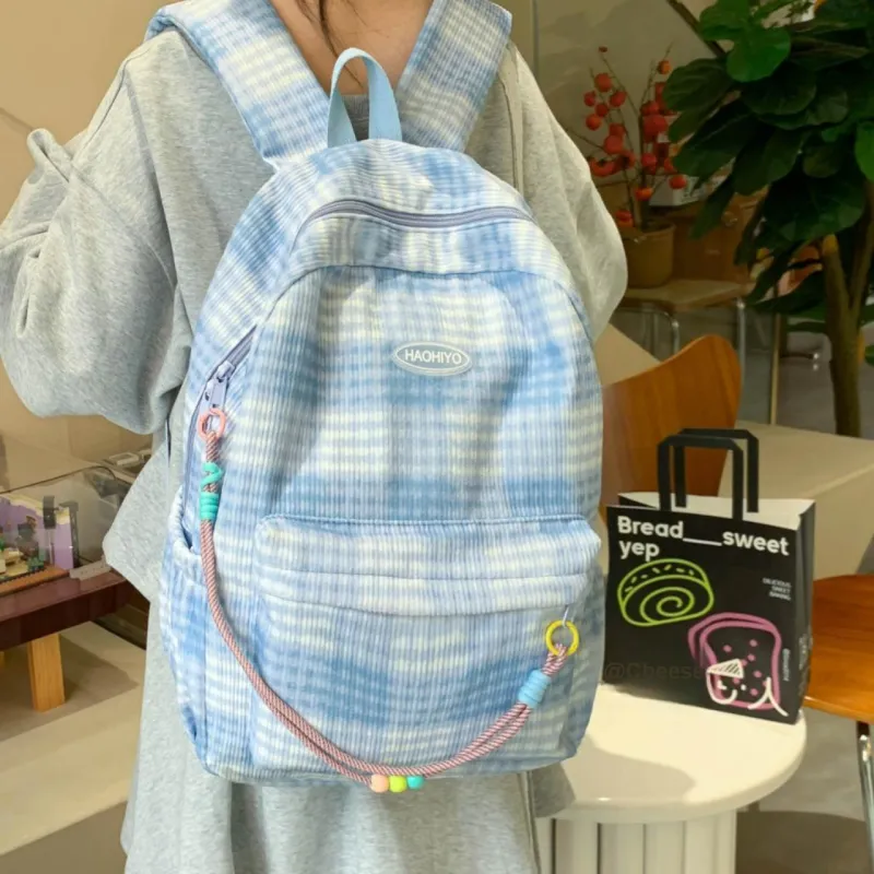 Yalu Corduroy Backpack Women's Pink/Black/Blue/Green-11