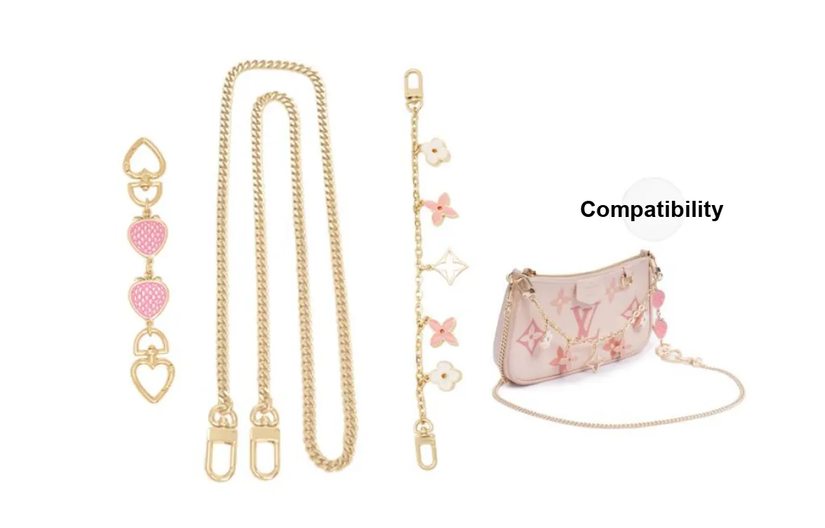 Lan Bao Fan Alloy Crossbody Shoulder Strap Metal Chain Shoulder Bag Accessories Bag Straps Women's Pink
