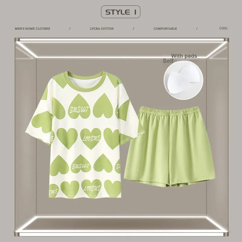 The Story Of The Flower Season Pajama Set Women's Grass Green-1