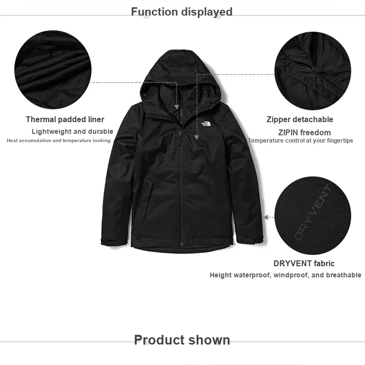 THE NORTH FACE City Outdoor Collection Waterproof, Windproof, Water Repellent, Thermal Windbreaker Jacket Women's Black-3