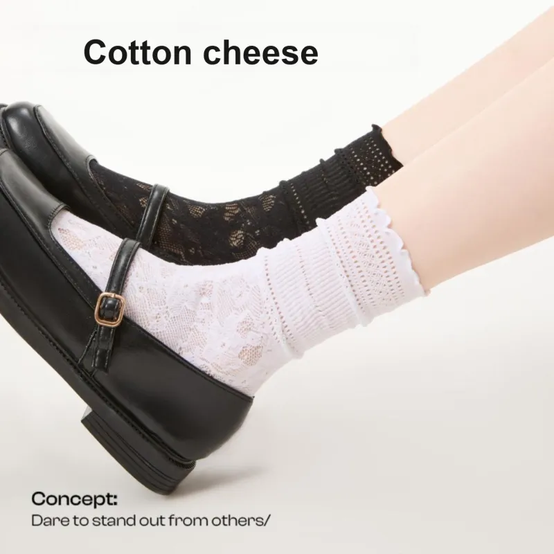 COTTON CHEESE Mid Calf Socks Women's Box 3 Pack-1
