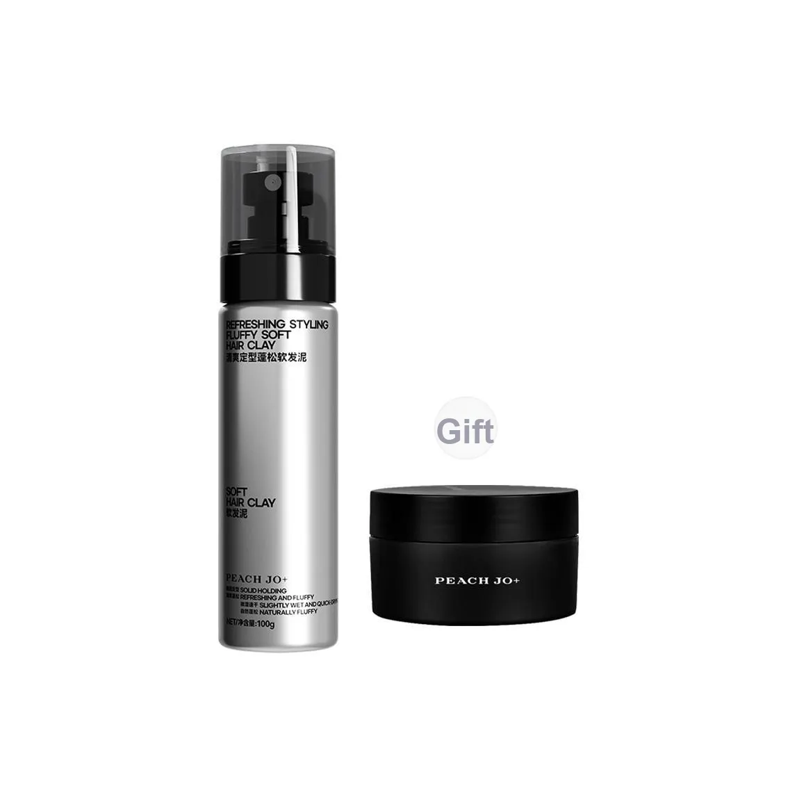 PEACH JO+ Освежающий Формирование Мягкие Волосы Глина Для Мужской Колонии Текстурированные Волосы Парафин Комбинация Увлажняющий 100 мл + 100 г