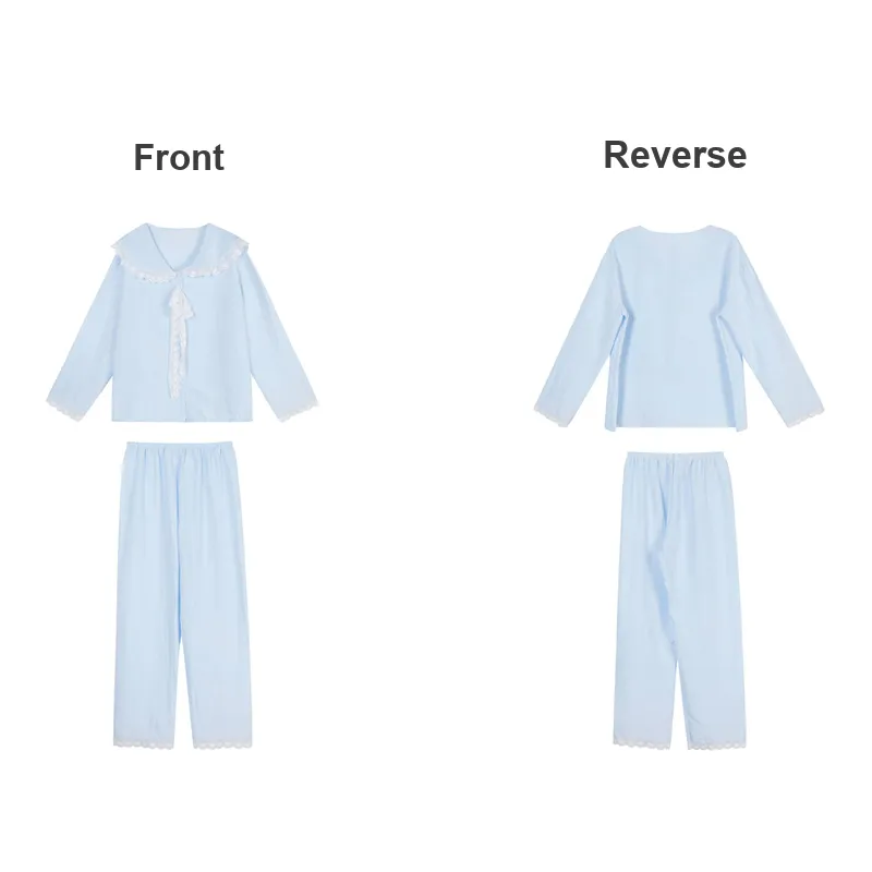 Joycefuuu Bra Pajama Set Women's Light Blue-1
