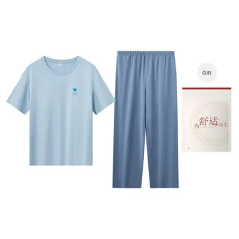 Red Beans At Home Pajama Gift Box Women's Ripple Blue