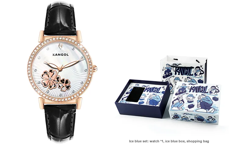 KANGOL Automatic Mechanical Movement Genuine Leather Strap Watch Women's Watch White Dial KANGOL-K316-11