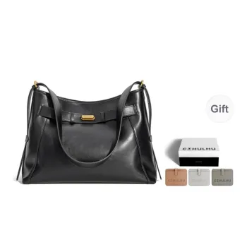Cthulhu Cow Leather Large Capacity Gel Tote Bag Shoulder Bag Large Size Women's Brown/Black