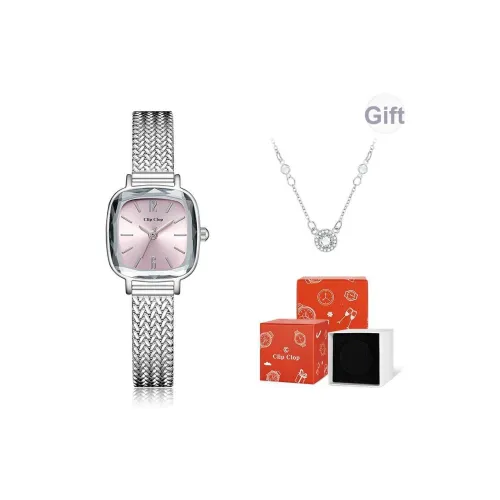 Clip Clop Кварцевый механизм сплав ремешок женские часы белый циферблат