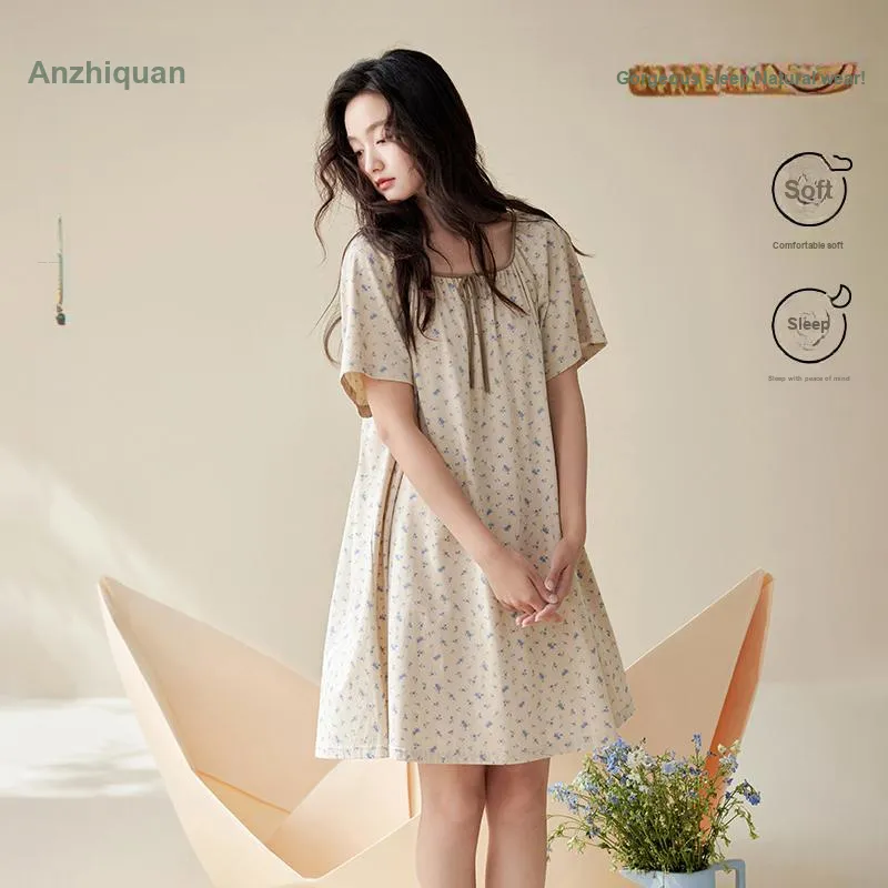 Aannsfam Nightgown Women's Cream Apricot Yellow-1