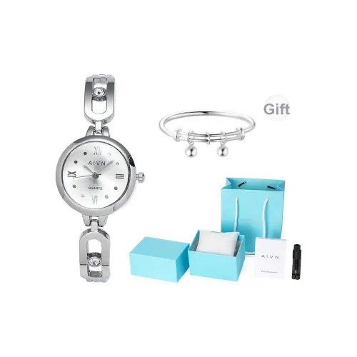 AIVN Кварцевый механизм сплав ремешок женские часы серебристый циферблат
