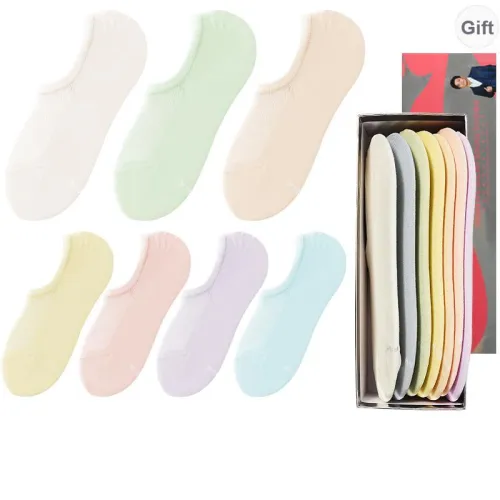AFISH No-Show Socks Women's Gift Box 7 Double Packs