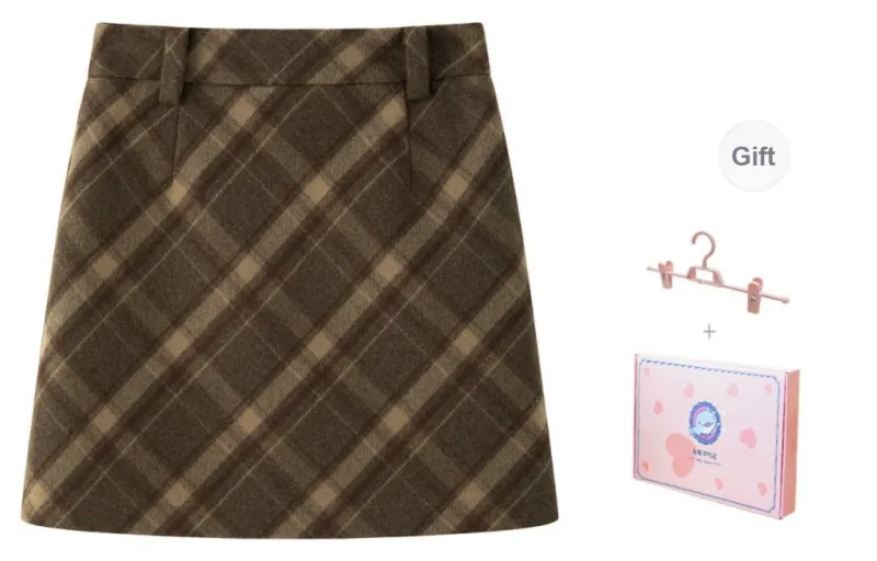 Tokyo Season Casual Short Skirts Spring And Fall Women's Gift Box Set Khaki Brown-1