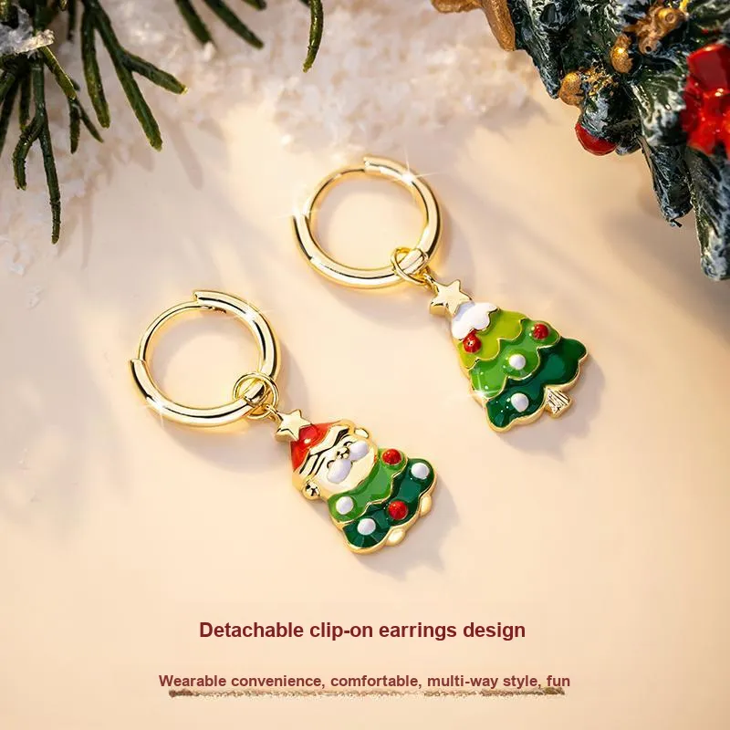 QLADY Alloy Oil Drip Earrings Women's-2