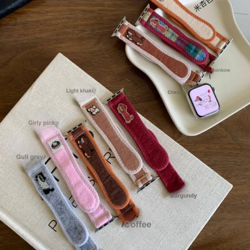 IWabcertoo Watch Band Apple Compatibility 185mm Canvas Material-2