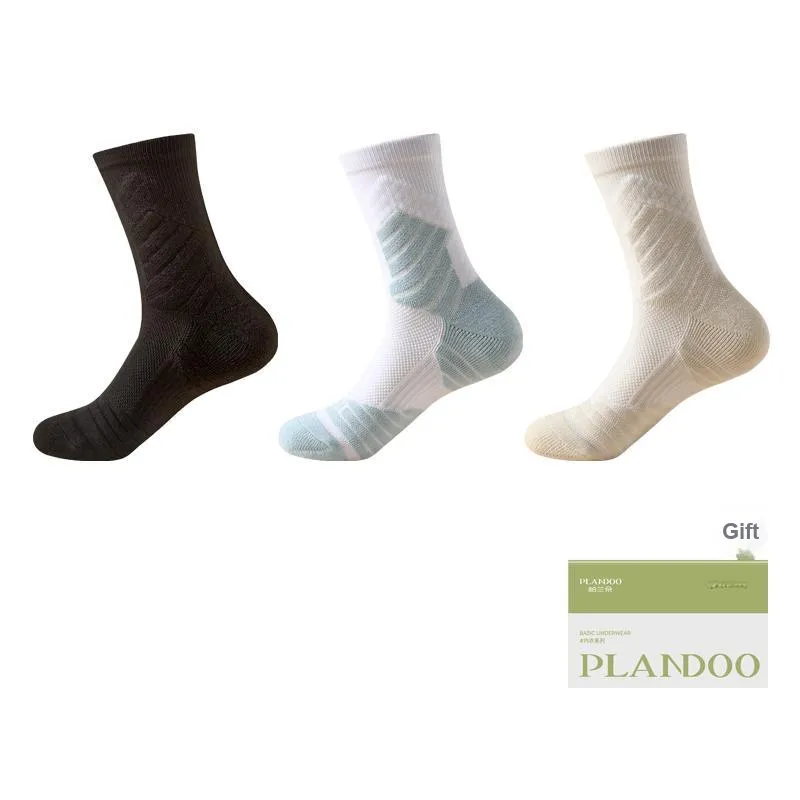 PLANDOO Mid Calf Socks Men's Shopping Bag 3 Pack-3