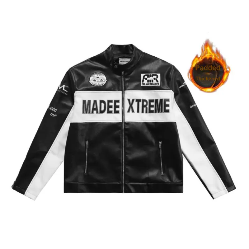 Riding Grams Unisex Biker Jacket Padded Thickened Puffer Jacket-2