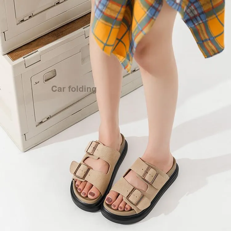 Old Meow Slide Slippers 4.8cm Women's Khaki-4