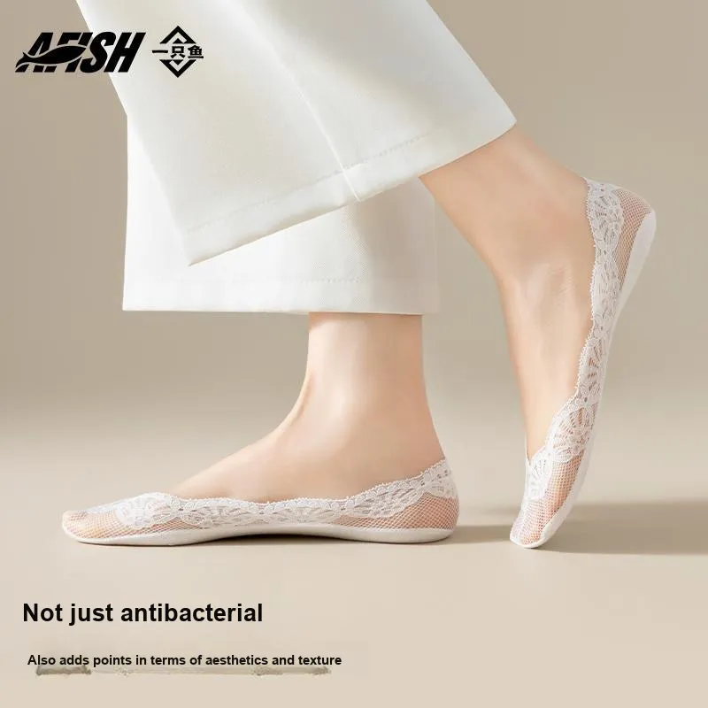 AFISH No Show Socks Women's Shopping Bag 5 Pack-21