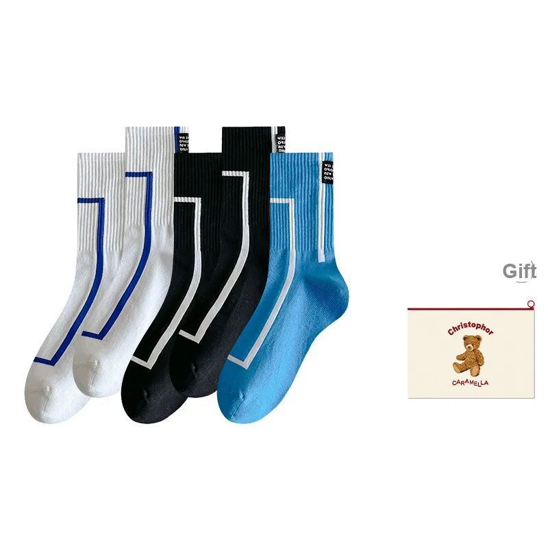 Caramella Mid Calf Socks Men's Shopping Bag Combo Set-0